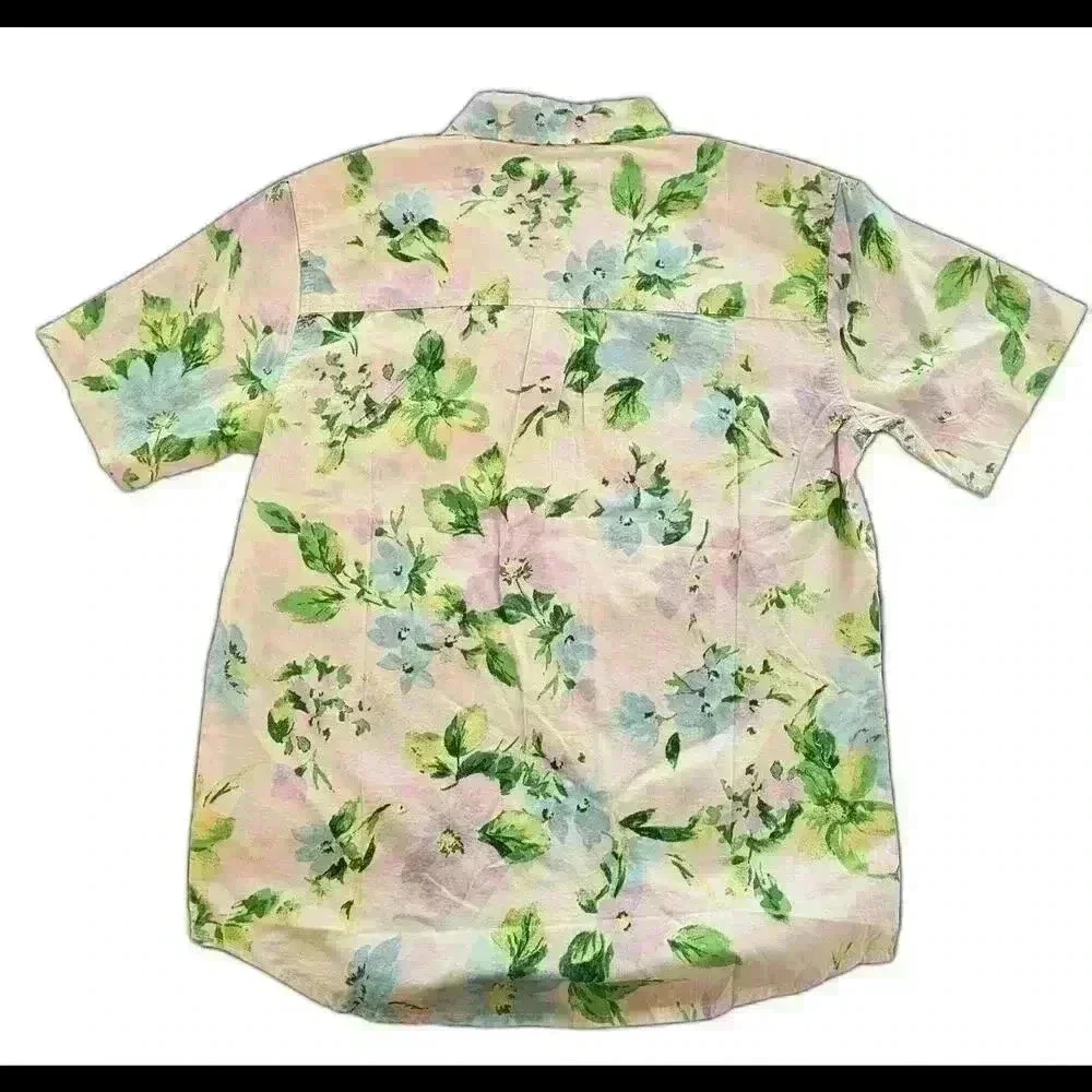 Floral Short Sleeve Button-Up Shirt - Ideal for Casual Wear